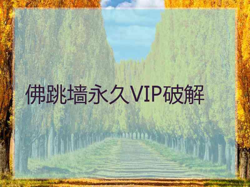 佛跳墙永久VIP破解 佛跳墙永久VIP破解