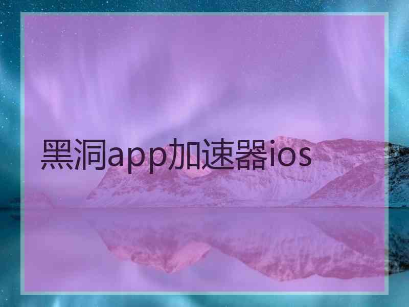 黑洞app加速器ios