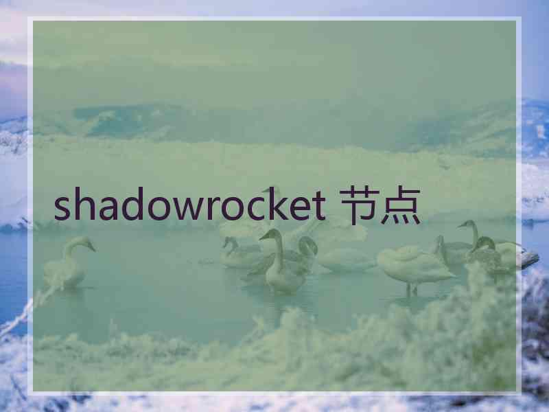 shadowrocket 节点
