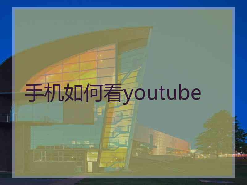 手机如何看youtube