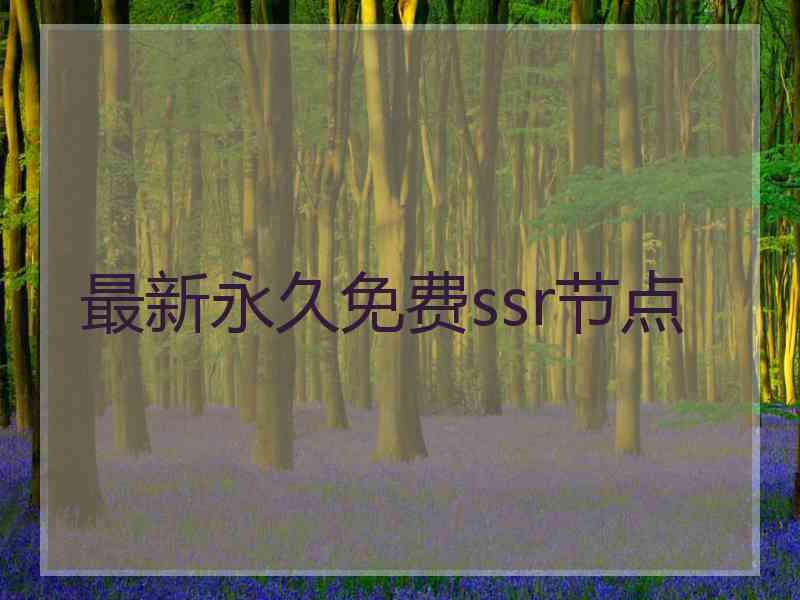 最新永久免费ssr节点