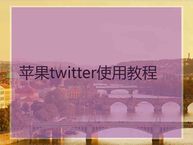 苹果twitter使用教程