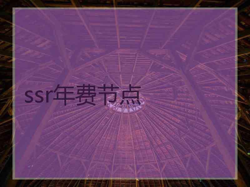 ssr年费节点