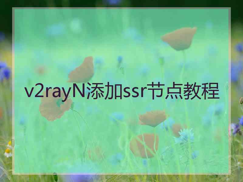 v2rayN添加ssr节点教程