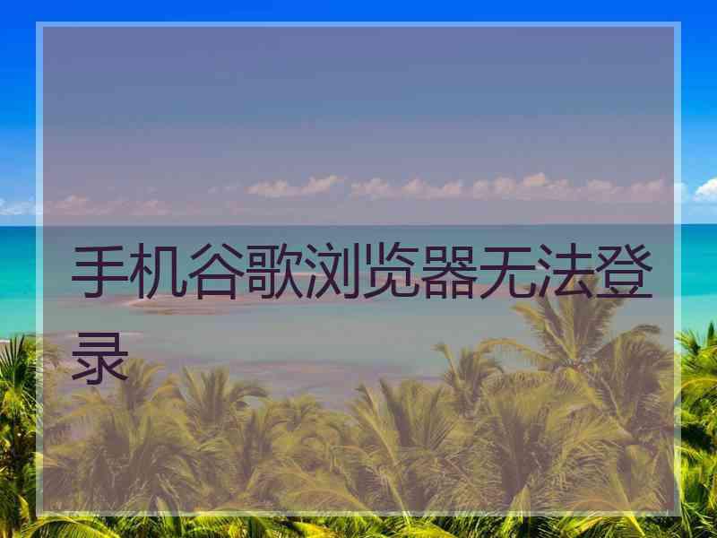 手机谷歌浏览器无法登录