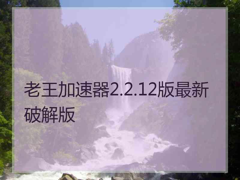 老王加速器2.2.12版最新破解版
