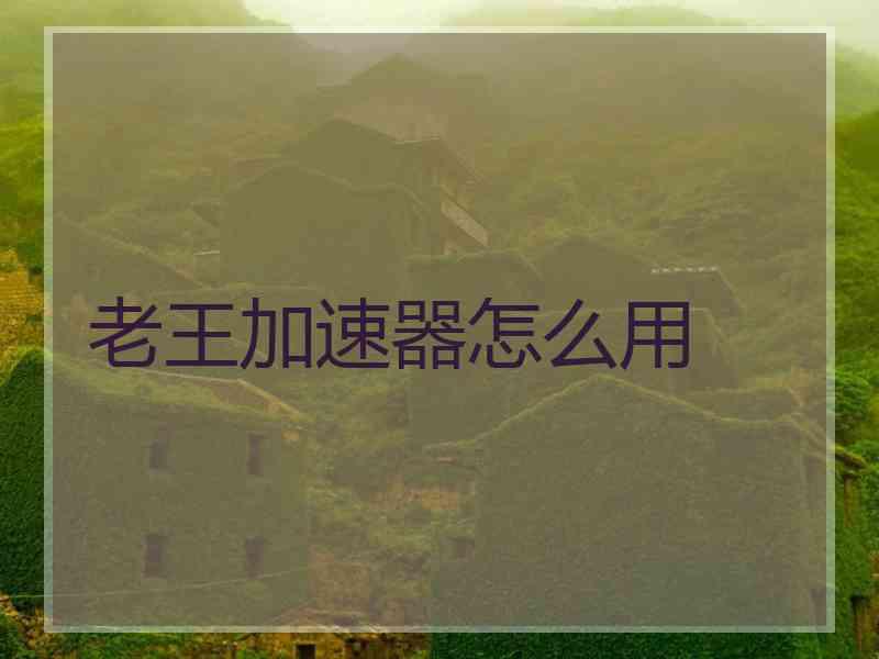 老王加速器怎么用