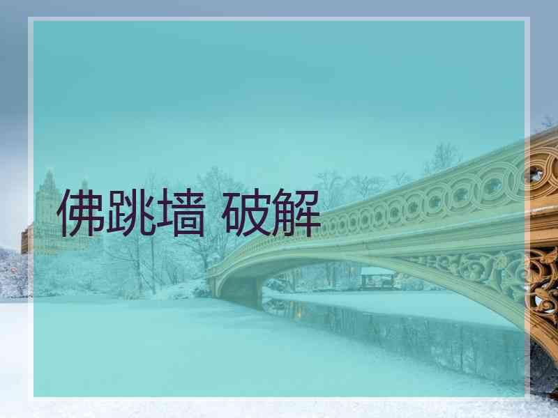 佛跳墙 破解