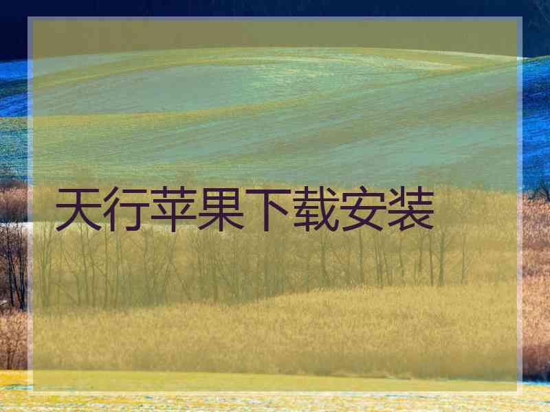 天行苹果下载安装