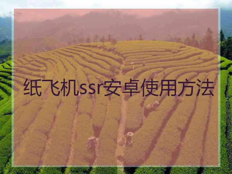 纸飞机ssr安卓使用方法