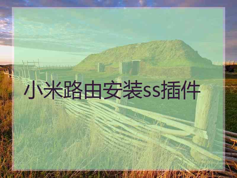 小米路由安装ss插件