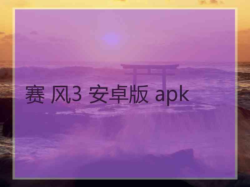 赛 风3 安卓版 apk
