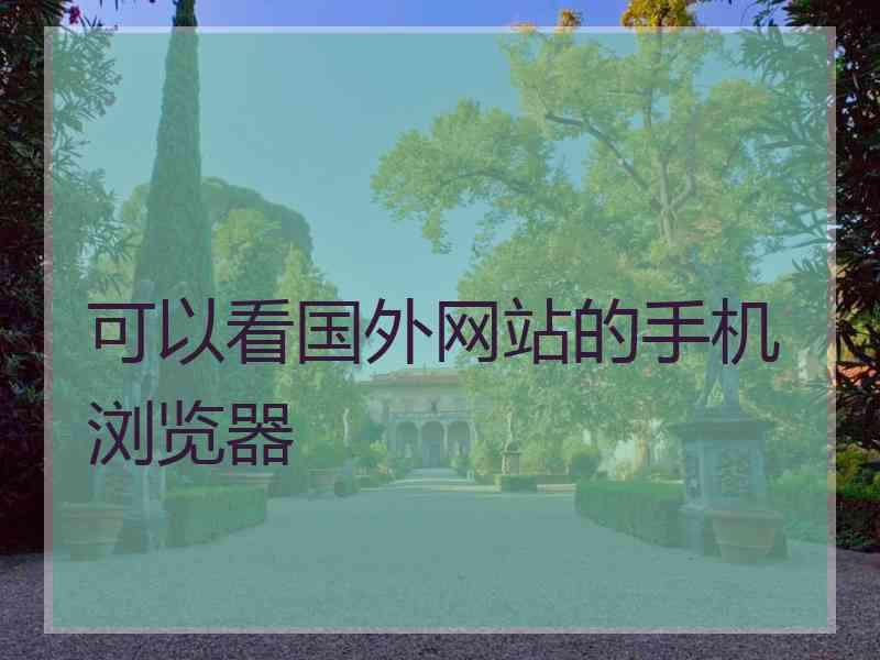 可以看国外网站的手机浏览器