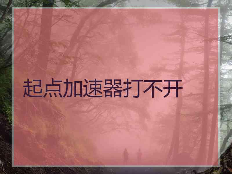 起点加速器打不开
