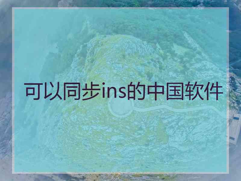 可以同步ins的中国软件