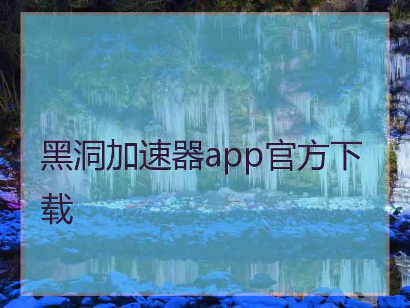 黑洞加速器app官方下载