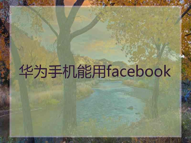 华为手机能用facebook