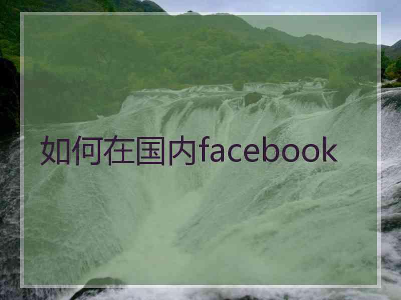 如何在国内facebook