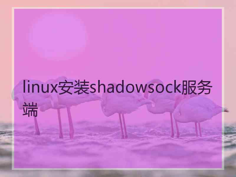 linux安装shadowsock服务端