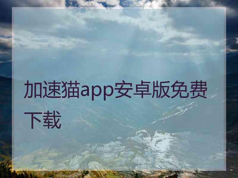 加速猫app安卓版免费下载
