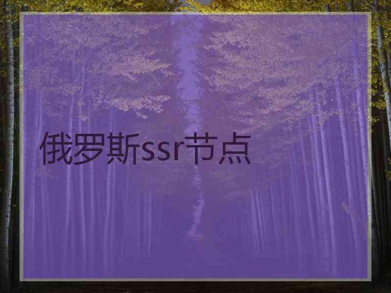 俄罗斯ssr节点