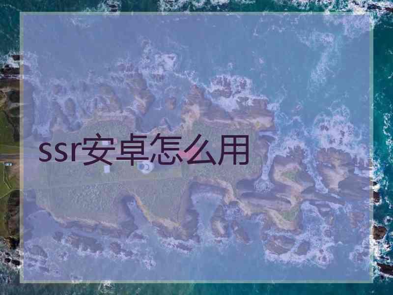 ssr安卓怎么用