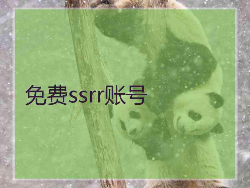 免费ssrr账号