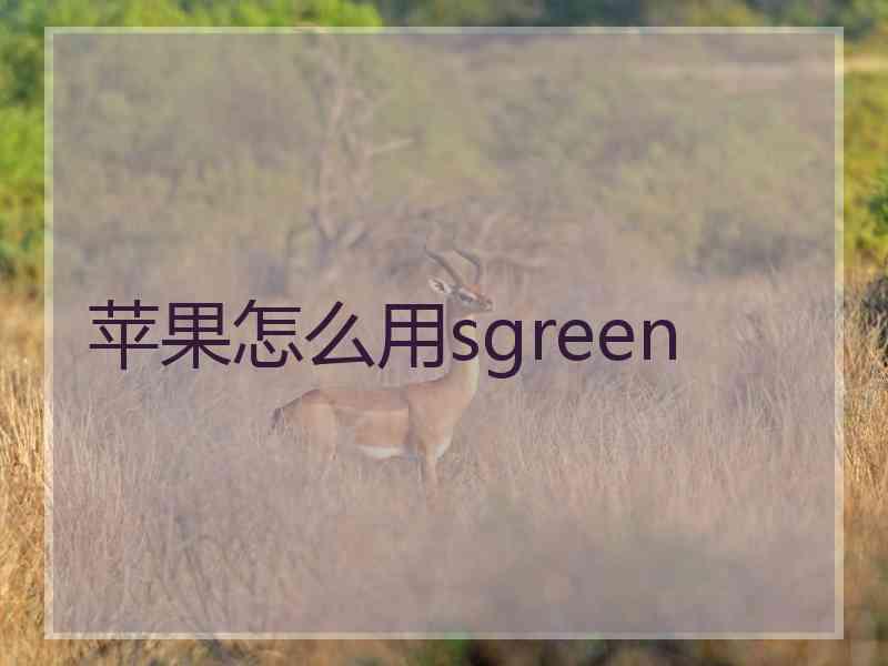 苹果怎么用sgreen