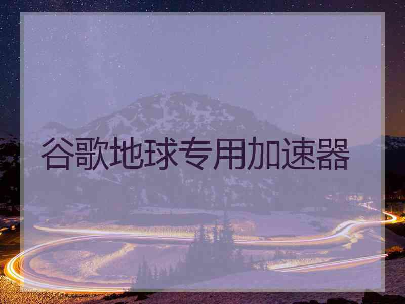 谷歌地球专用加速器