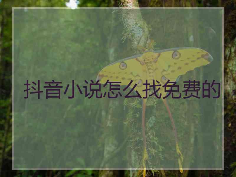 抖音小说怎么找免费的