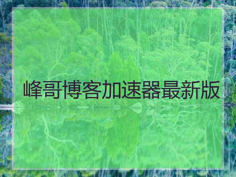 峰哥博客加速器最新版