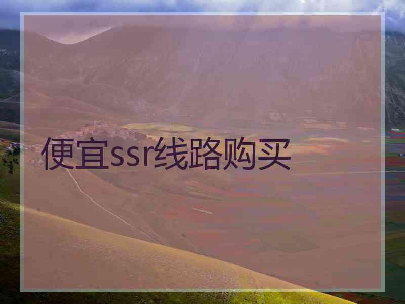 便宜ssr线路购买