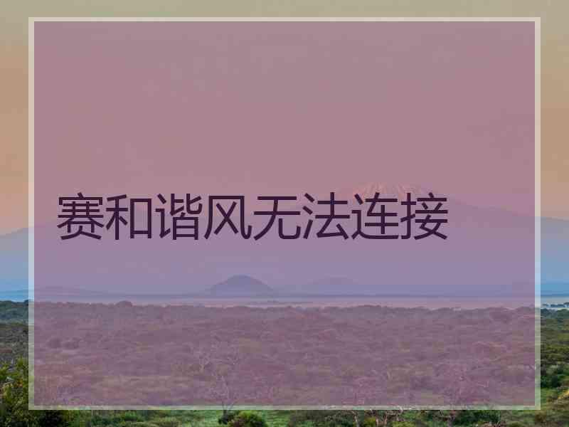赛和谐风无法连接