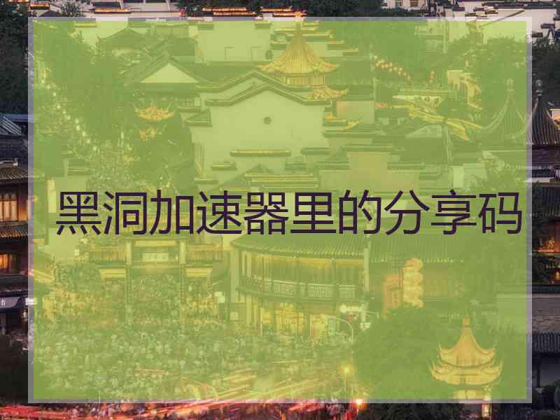 黑洞加速器里的分享码