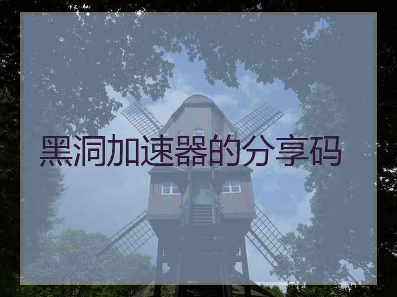 黑洞加速器的分享码