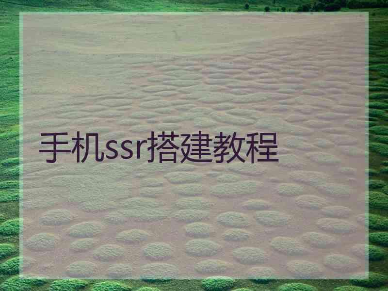 手机ssr搭建教程