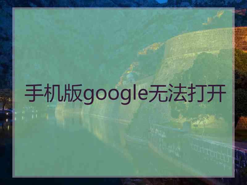 手机版google无法打开