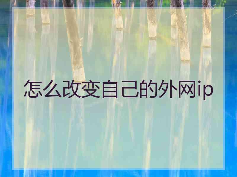 怎么改变自己的外网ip