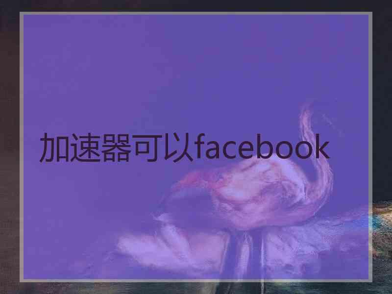 加速器可以facebook
