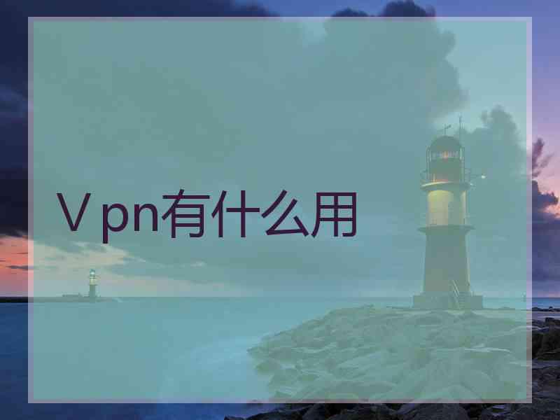 Ⅴpn有什么用