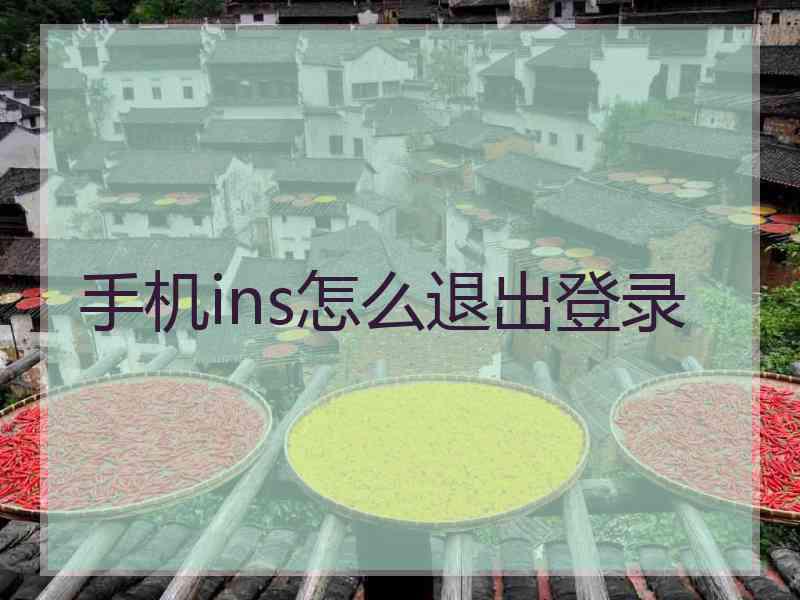 手机ins怎么退出登录