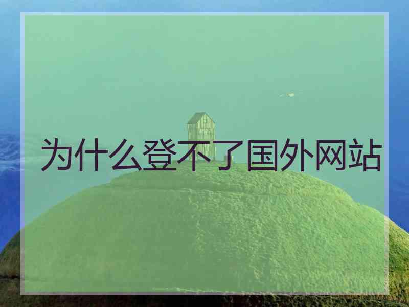为什么登不了国外网站