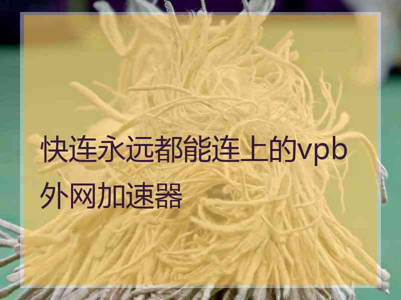 快连永远都能连上的vpb外网加速器