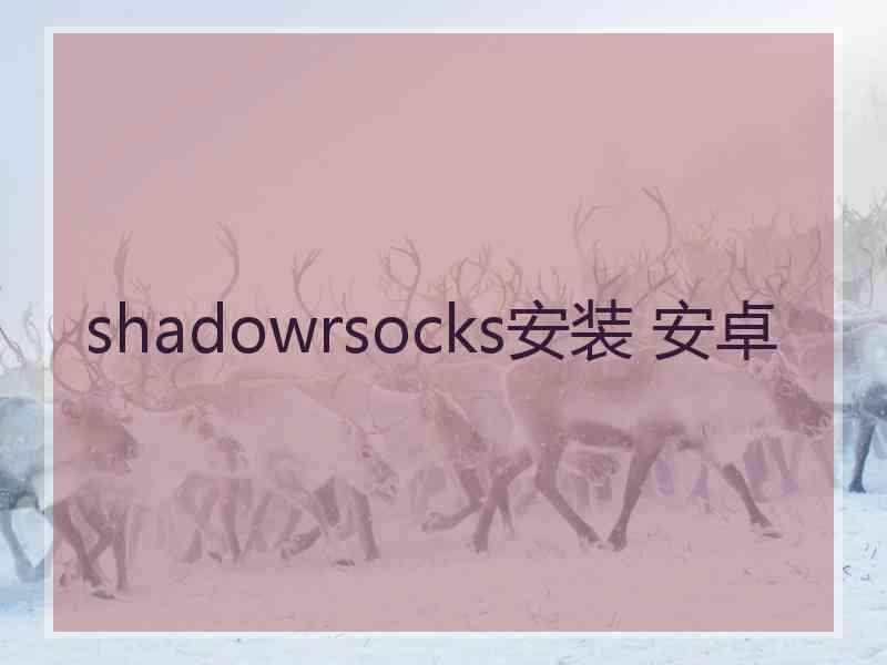 shadowrsocks安装 安卓