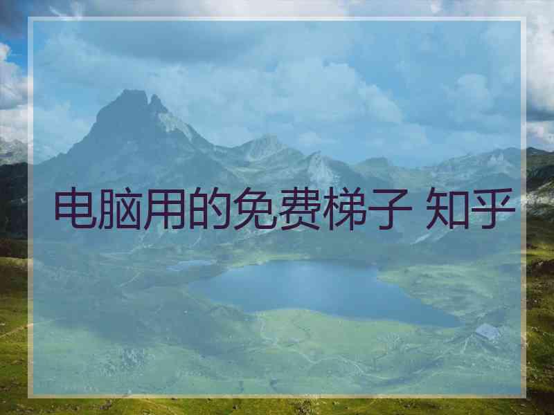 电脑用的免费梯子 知乎