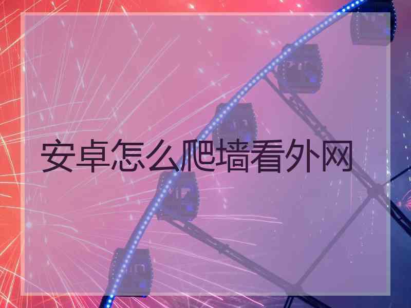 安卓怎么爬墙看外网