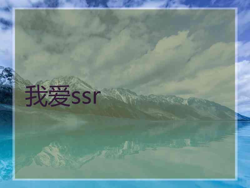 我爱ssr