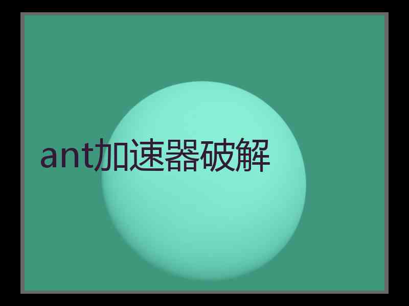 ant加速器破解