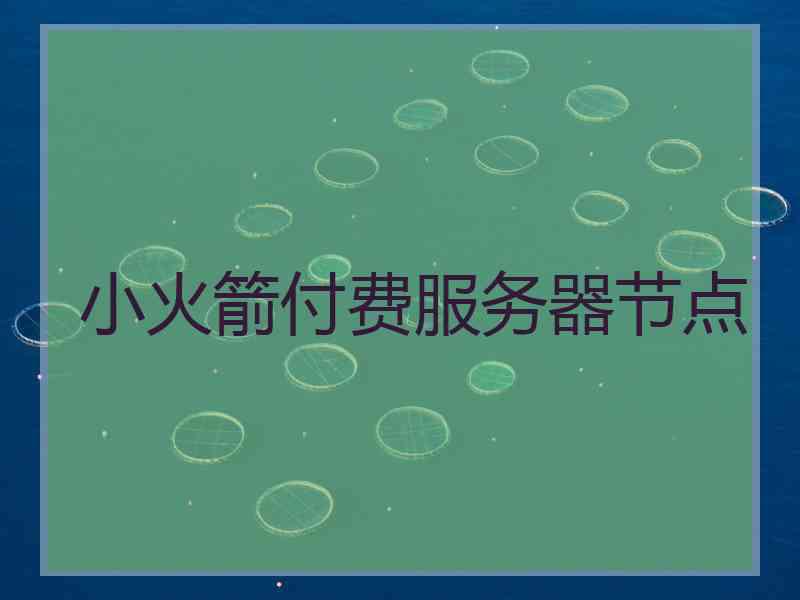 小火箭付费服务器节点