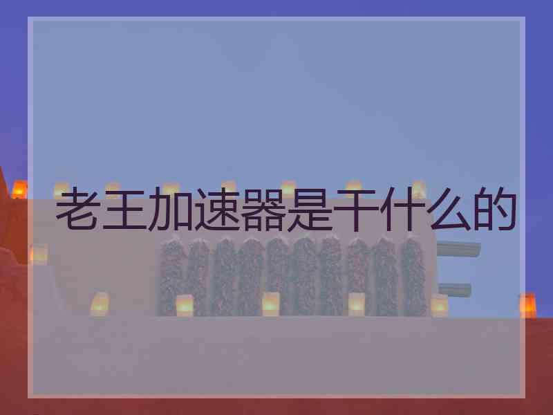 老王加速器是干什么的